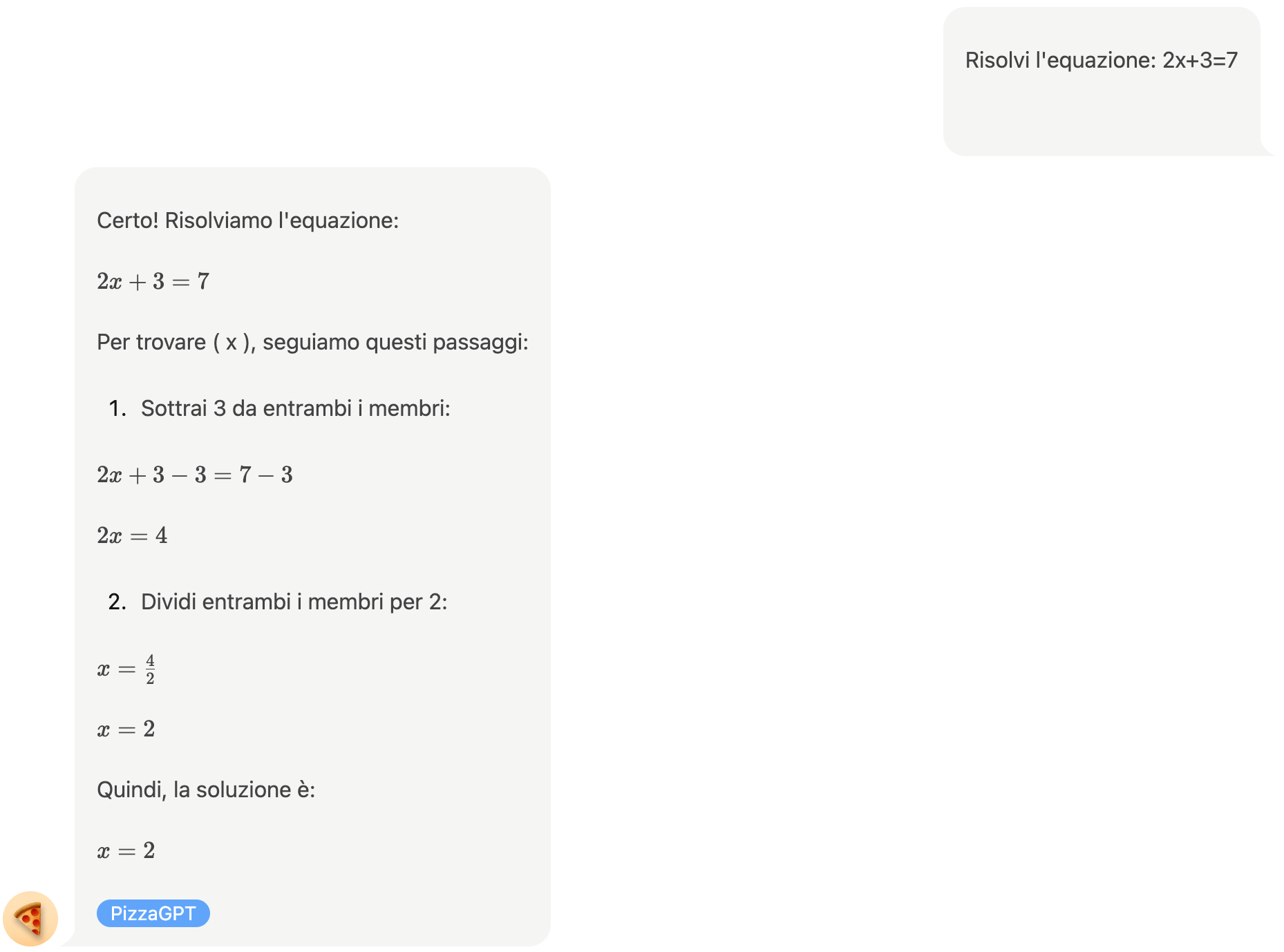 math mode pizzaGPT plus